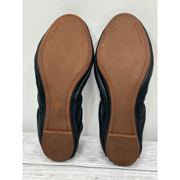 Tory Burch Womens Black Cushioned Eddie Nappa Leather Ballet Flats 2.0 Size 8M - Picture 9 of 11